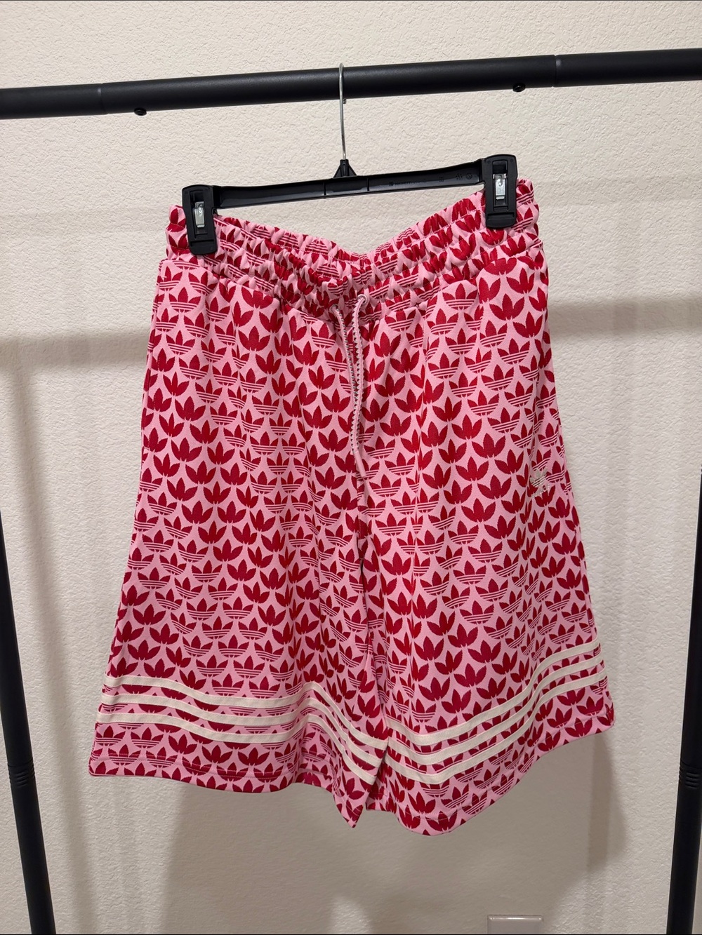 adidas Women’s Red & White Trefoil Print Skater Skirt